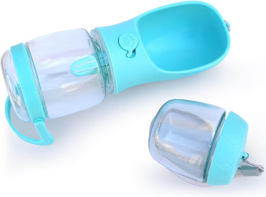 Dog Water Bottle with Food Container Holder