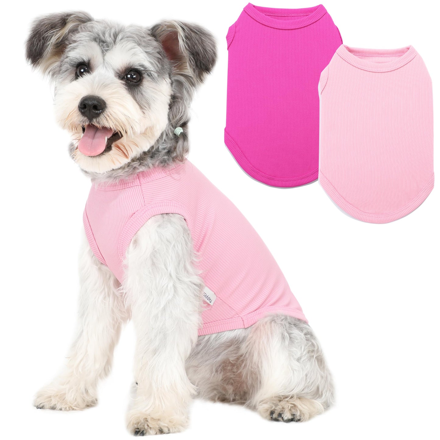 2 Pack Dog Clothes for Small Dogs Summer Dog Shirt Vest Girl Boy Lightweight Puppy T-Shirts Blank Soft and Cool Pet Clothing Sleeveless Medium Large Dog Outfit (Purple+L-Pink, Medium)