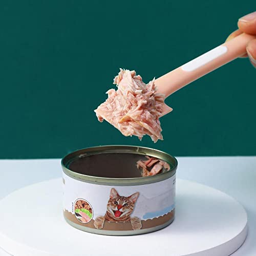 4 PACK Pet Food Can Supplies Mixing Spoons Canned Scoop for Cat Dog Feeding and Wet Storage (Pink + Gray)|B0BTSXFNZH