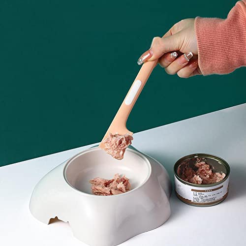 4 PACK Pet Food Can Supplies Mixing Spoons Canned Scoop for Cat Dog Feeding and Wet Storage (Pink + Gray)|B0BTSXFNZH