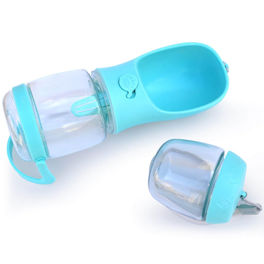 Dog Water Bottle with Food Container Holder