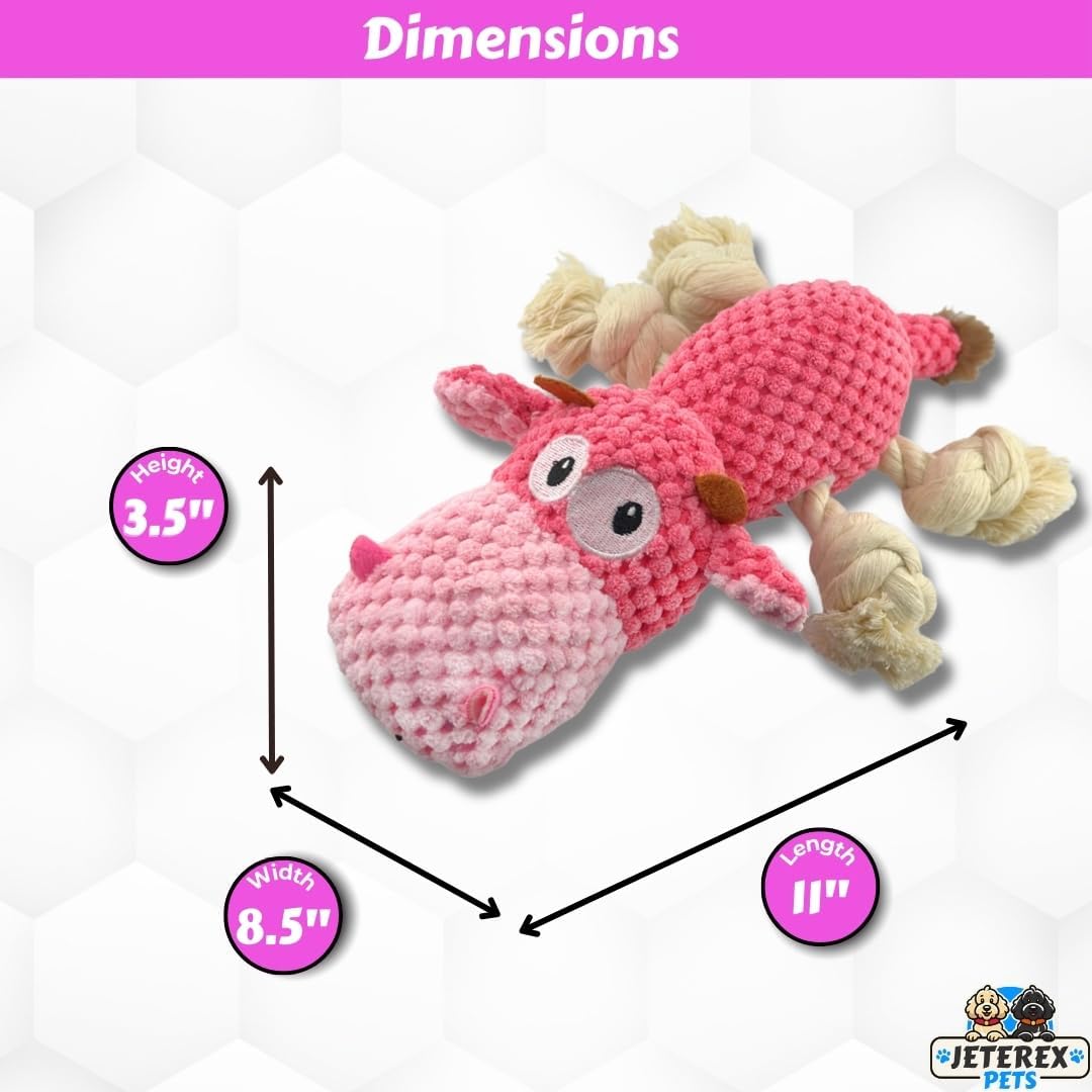 Large Dog Toy - Pink Cow Squeaky Dog Toys for Large Dogs
