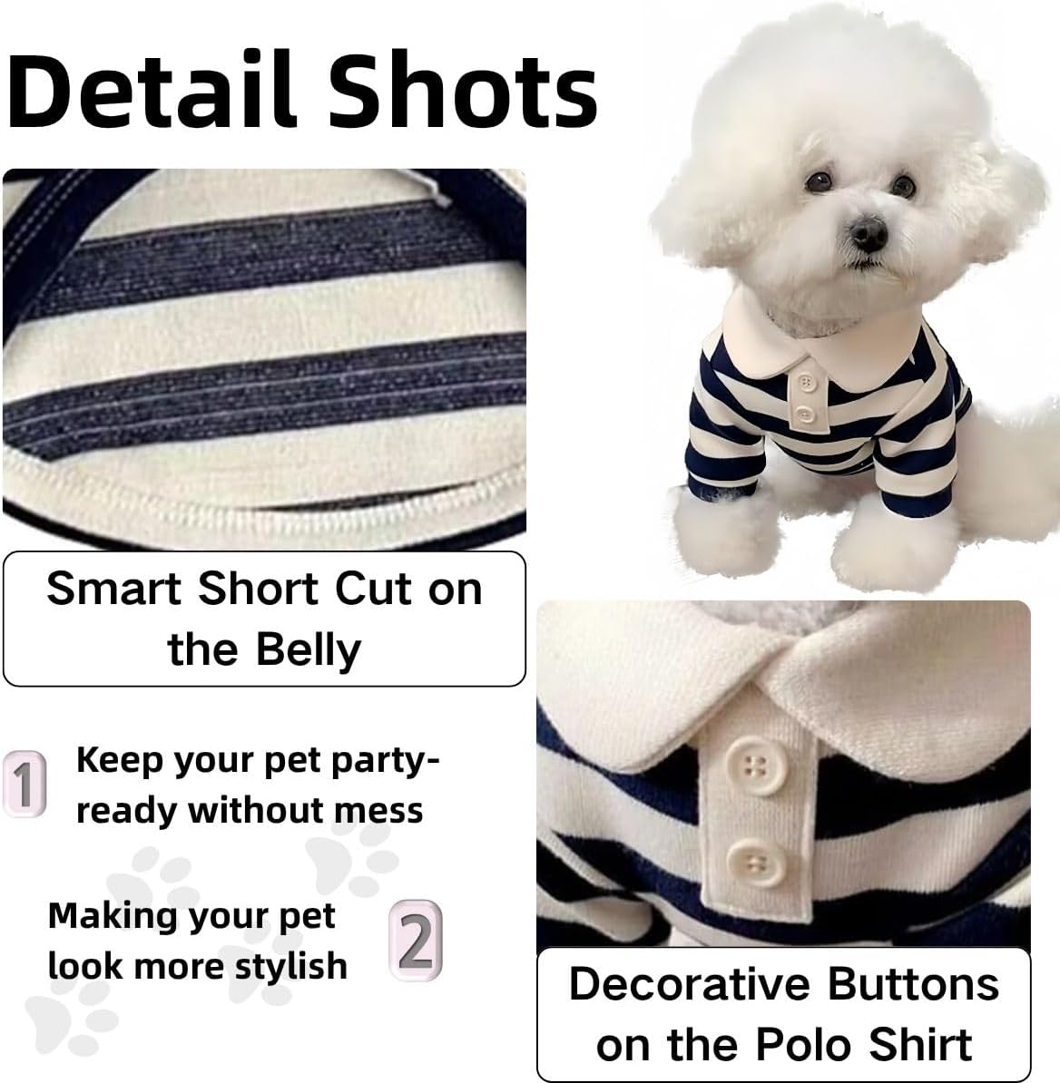 MANON ROSA Cute Dog Clothes Boy Dog Polo Shirt for Small Medium Dogs - Summer Male Puppy T Shirts for Yorkie Poodle Shih Tzu Dachshund Kittens, Striped Collared Pet Doggie Designer Outfits Red S