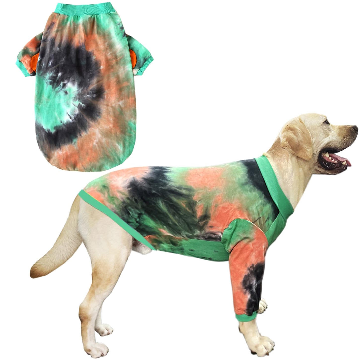 Dog Cotton Colorful Pink Orange T-Shirts Soft and Stretchy Dog Shirt Pajamas Pets Clothes for Large Dogs(XL PinkOrange)