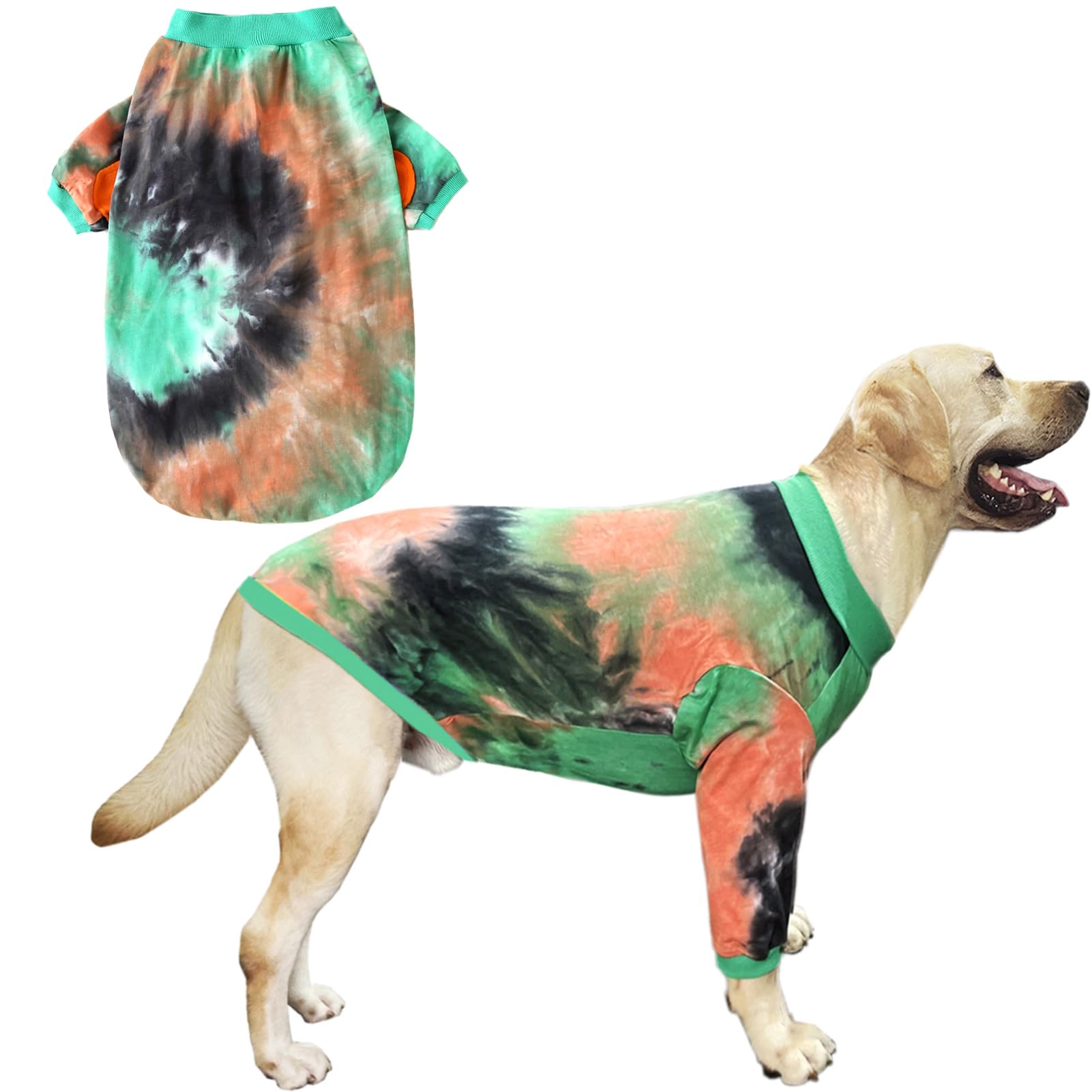 Dog Cotton Colorful Pink Orange T-Shirts Soft and Stretchy Dog Shirt Pajamas Pets Clothes for Large Dogs(XL PinkOrange)