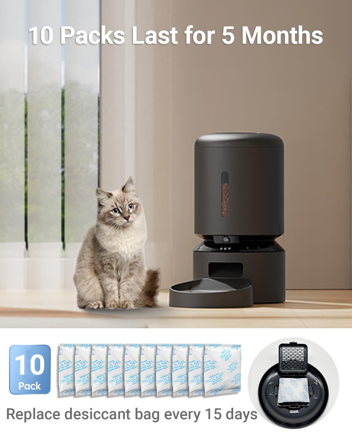16 Pack Pet Food Desiccant Bag Compatible with PETLIBRO/PETKIT Automatic Cat Feeder,