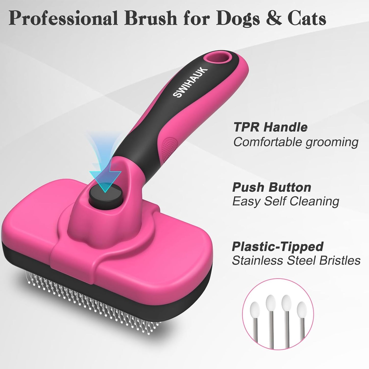 Swihauk Self Cleaning Slicker Brush for Dogs & Cats