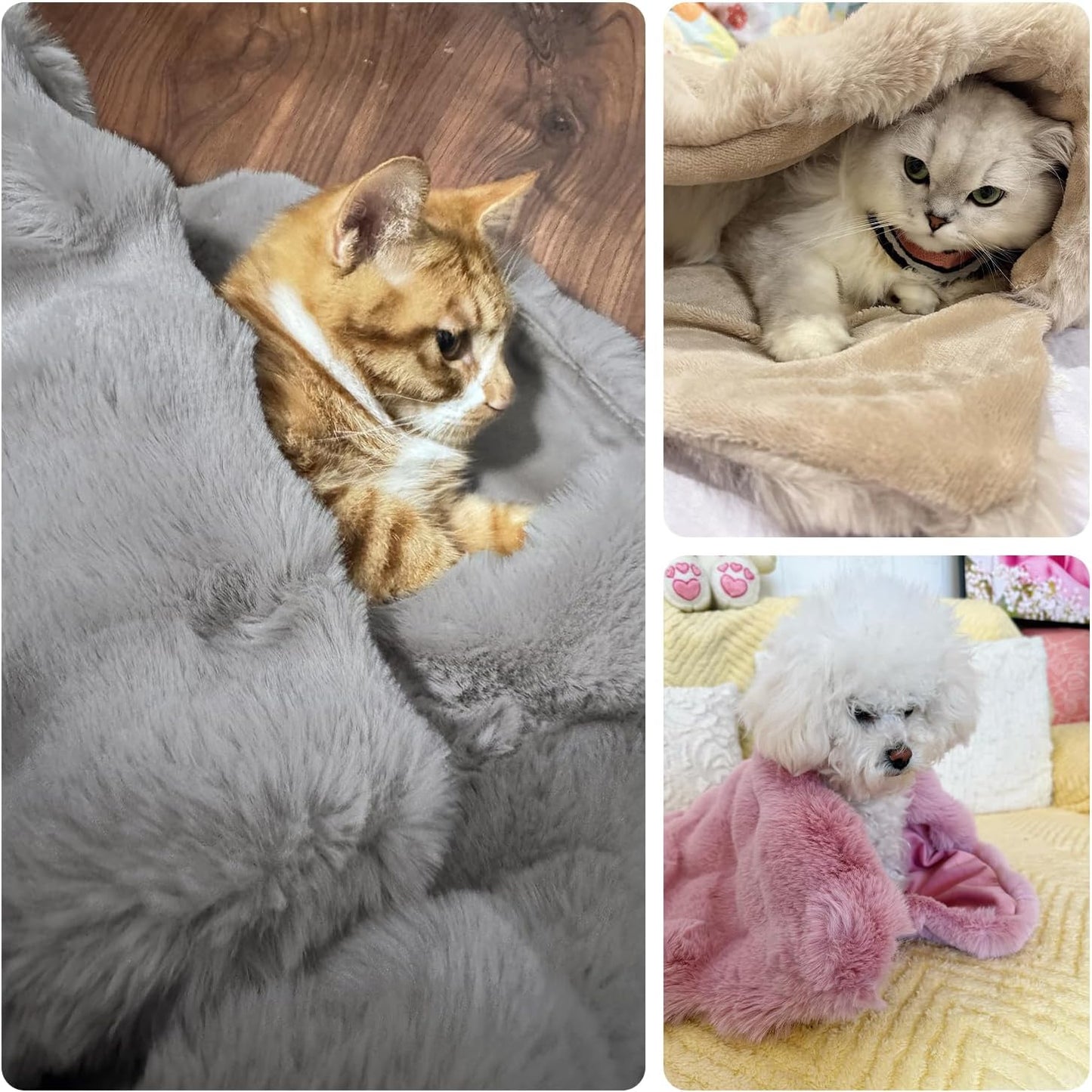 Dog Blanket Ultra Soft Fuzzy Faux Fur Cat