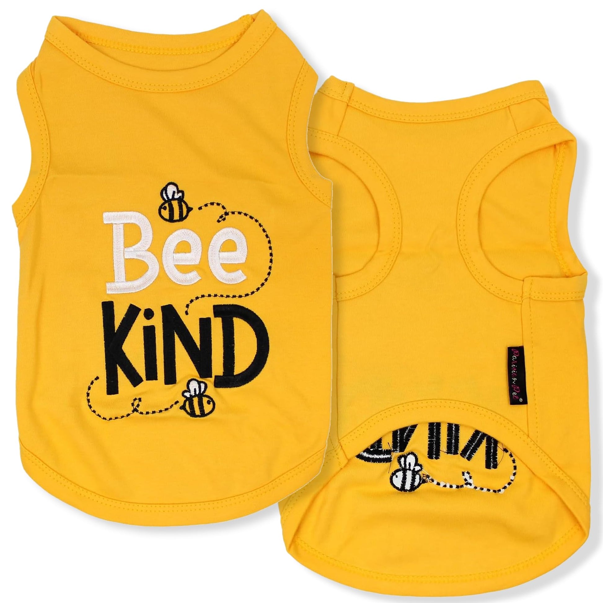 Parisian Pet Dog Tshirt - Embroidered “ Little Wingman “ Dog Shirt - Pure Cotton and Lightweight Dog Clothes - Sleeveless Black Dog Tee Shirts - Machine Washable Dog Shirts for Small Dogs - S