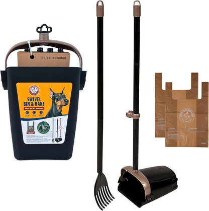 Arm & Hammer Dog Pooper Scooper Swivel Bin & Rake