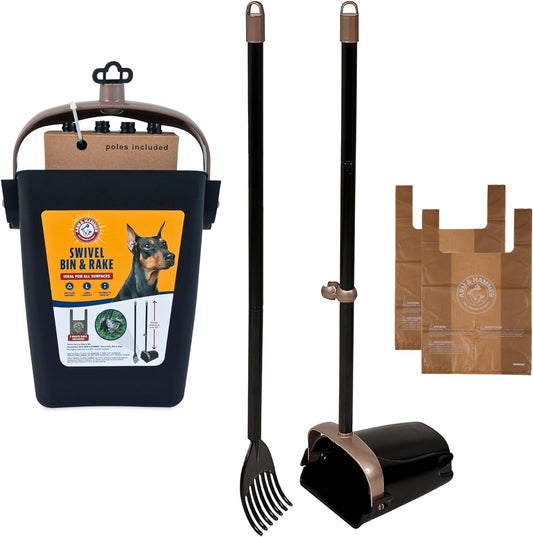 Arm & Hammer Dog Pooper Scooper Swivel Bin & Rake
