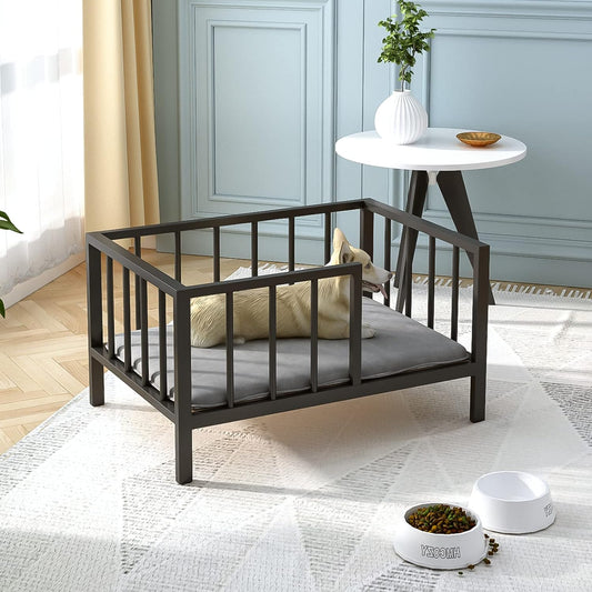 Dog Bed with Rails - Elevated Pet Metal Bed