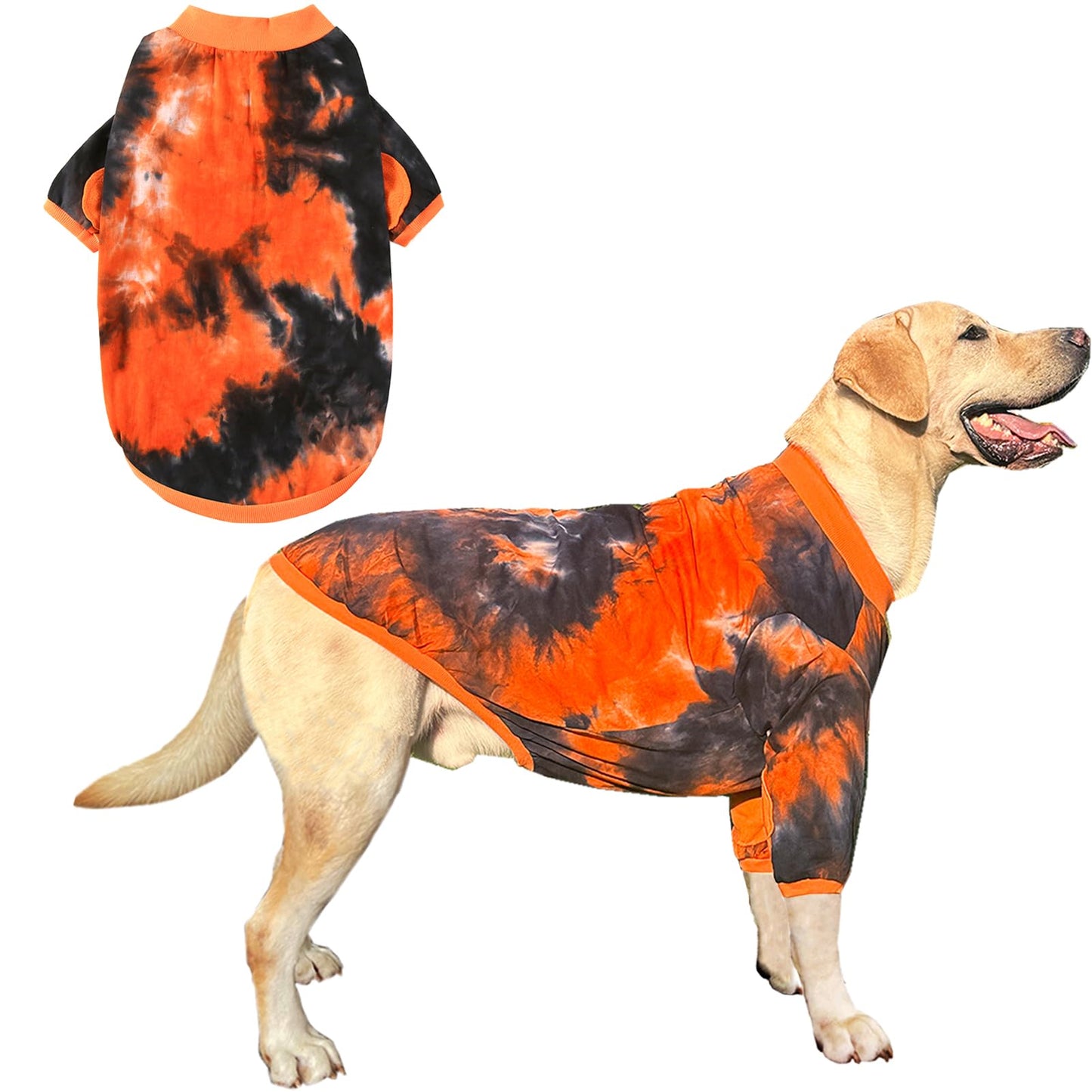 Dog Cotton Colorful Pink Orange T-Shirts Soft and Stretchy Dog Shirt Pajamas Pets Clothes for Large Dogs(XL PinkOrange)