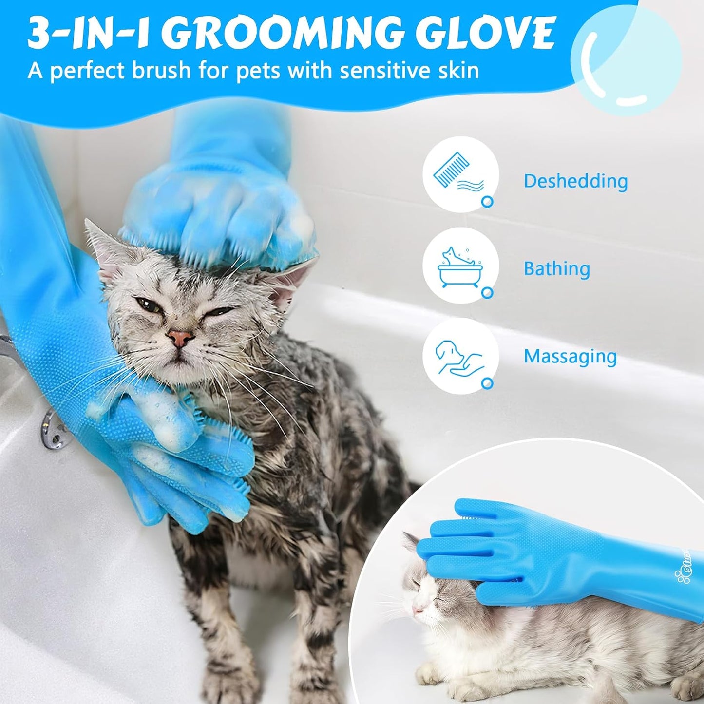 Pecute Pet Grooming Gloves
