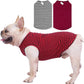 Dog Shirts Cotton Striped T-Shirts, Breathable Basic Vest for Puppy and Cat, Super Soft Stretchable Doggy Tee Tank Top Sleeveless, Fashion & Cute Color for Boys and Girls (M, Black+Red)