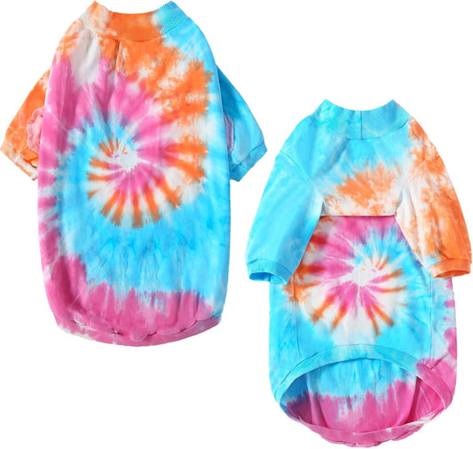 Dog Cotton Colorful Pink Orange T-Shirts Soft and Stretchy Dog Shirt Pajamas Pets Clothes for Large Dogs(XL PinkOrange)