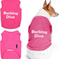 Parisian Pet Dog Tshirt - Embroidered “Barking Diva“ Girl Dog Clothes - Breathable and Lightweight Pet Vest - Sleeveless Pink Tee Shirts - Machine Washable Shirt for Medium Dogs - M