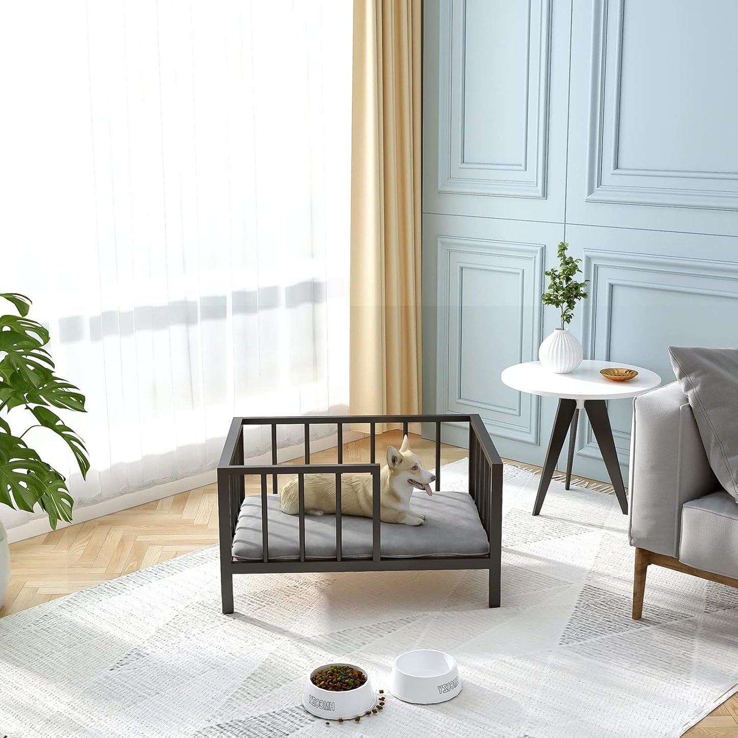 Dog Bed with Rails - Elevated Pet Metal Bed