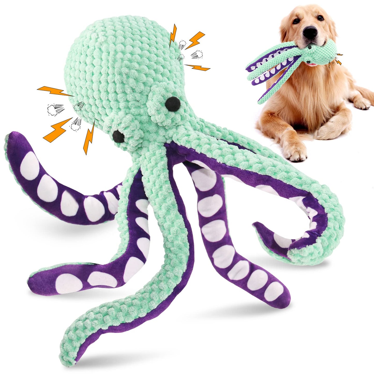 Large Squeaky Dog Toys- Plush Dog Toys with Soft Fabric for Small