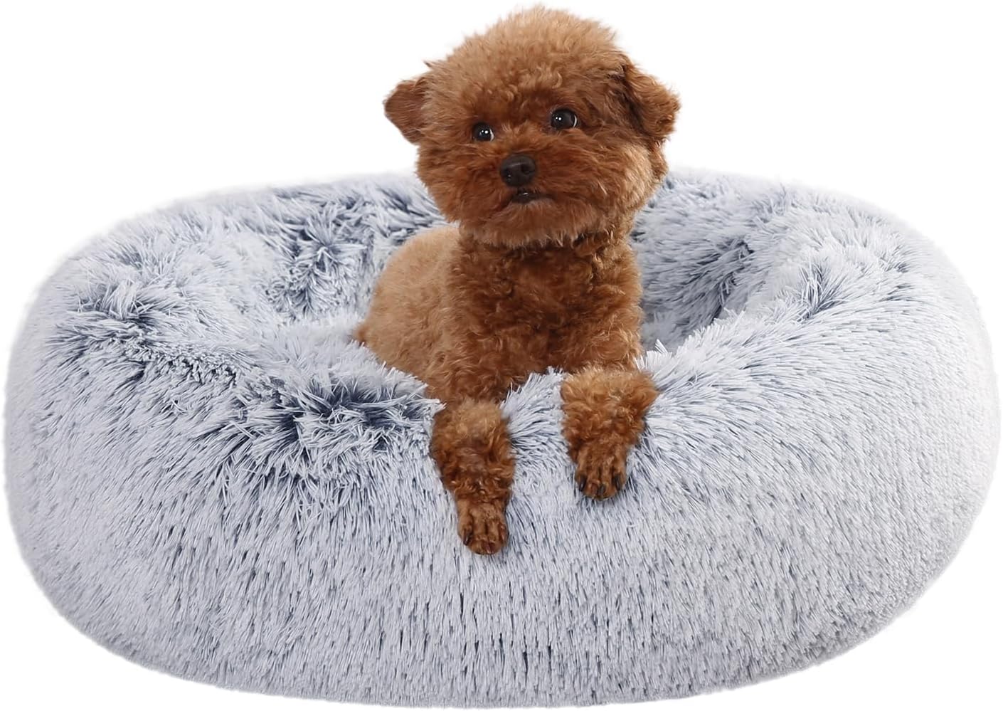 Amazon Basics Donut Pet Bolster Faux Fur Bed for Dog