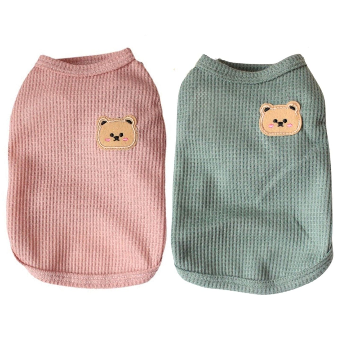 Cotton Dog Shirt Summer Lightweight Pet T-Shirts Soft Breathable Stretchy Cats Dogs Tee Shirt Sleeveless Vest Dog Apparel for Medium Small Dog Clothes 3PCS Yellow&Green&Pink