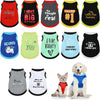 BBTO 12 Pieces Dog Shirts Pet Printed Clothes with Funny Letters Summer Pet T Shirts Cool Puppy Vest Breathable Dog Outfit Soft Cat Sweatshirt for Chihuahuas Cats Accessories, 12 Styles(Medium)