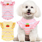 2 Pack Striped Dog T Shirt Cute Cherry Girl Dog Clothes for Small Dogs Cats Breathable Soft Cotton Pet Puppy Sleeveless Vest Spring Summer Doggy Outfits（Pink+Yellow,Small）