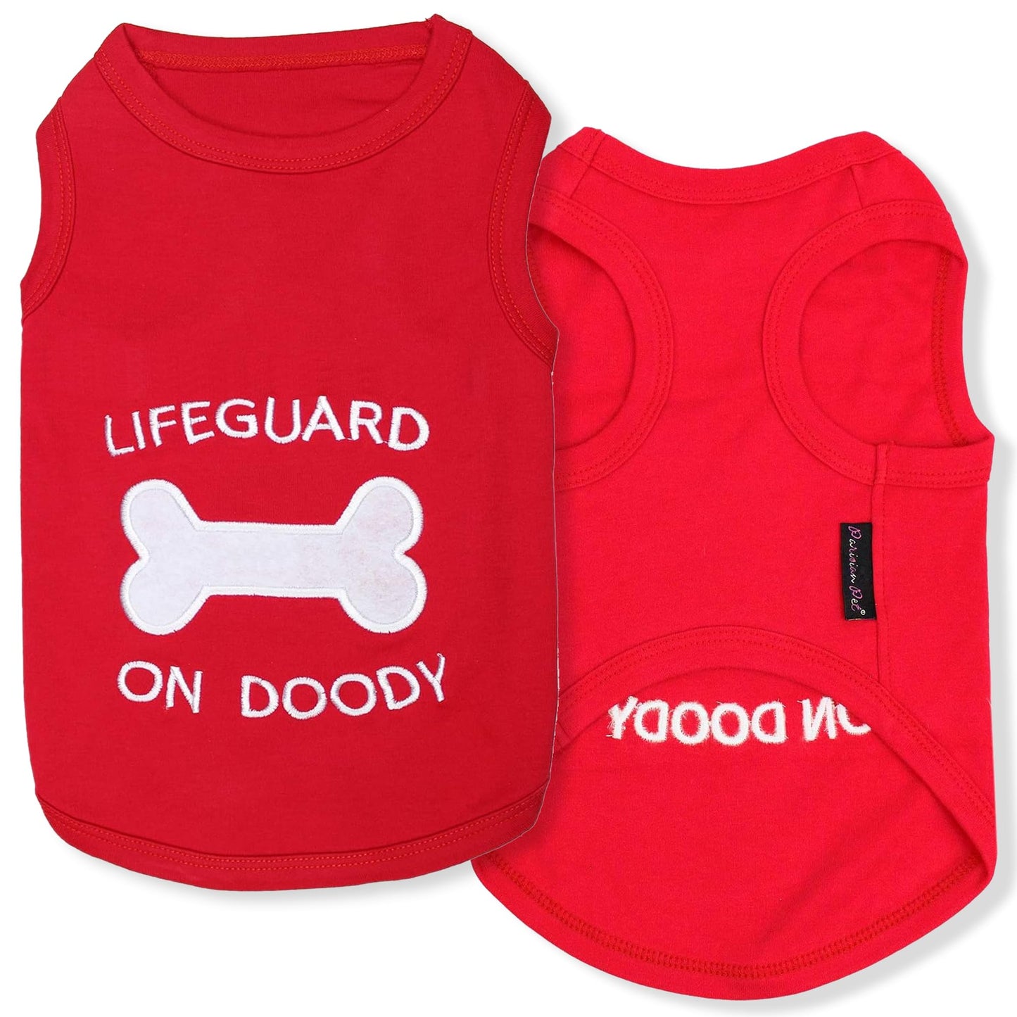 Parisian Pet Dog Tshirt - Embroidered “ Little Wingman “ Dog Shirt - Pure Cotton and Lightweight Dog Clothes - Sleeveless Black Dog Tee Shirts - Machine Washable Dog Shirts for Small Dogs - S