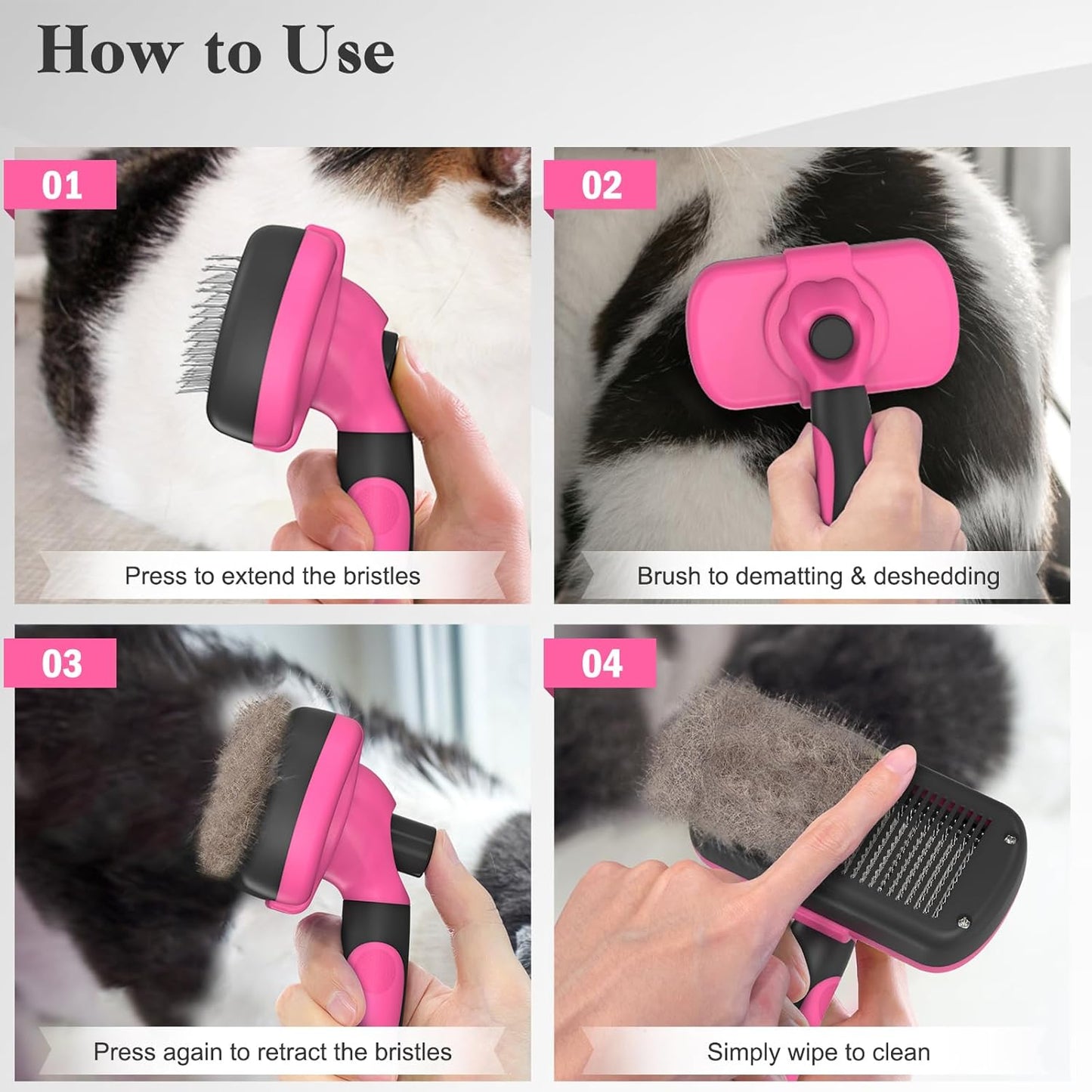 Swihauk Self Cleaning Slicker Brush for Dogs & Cats