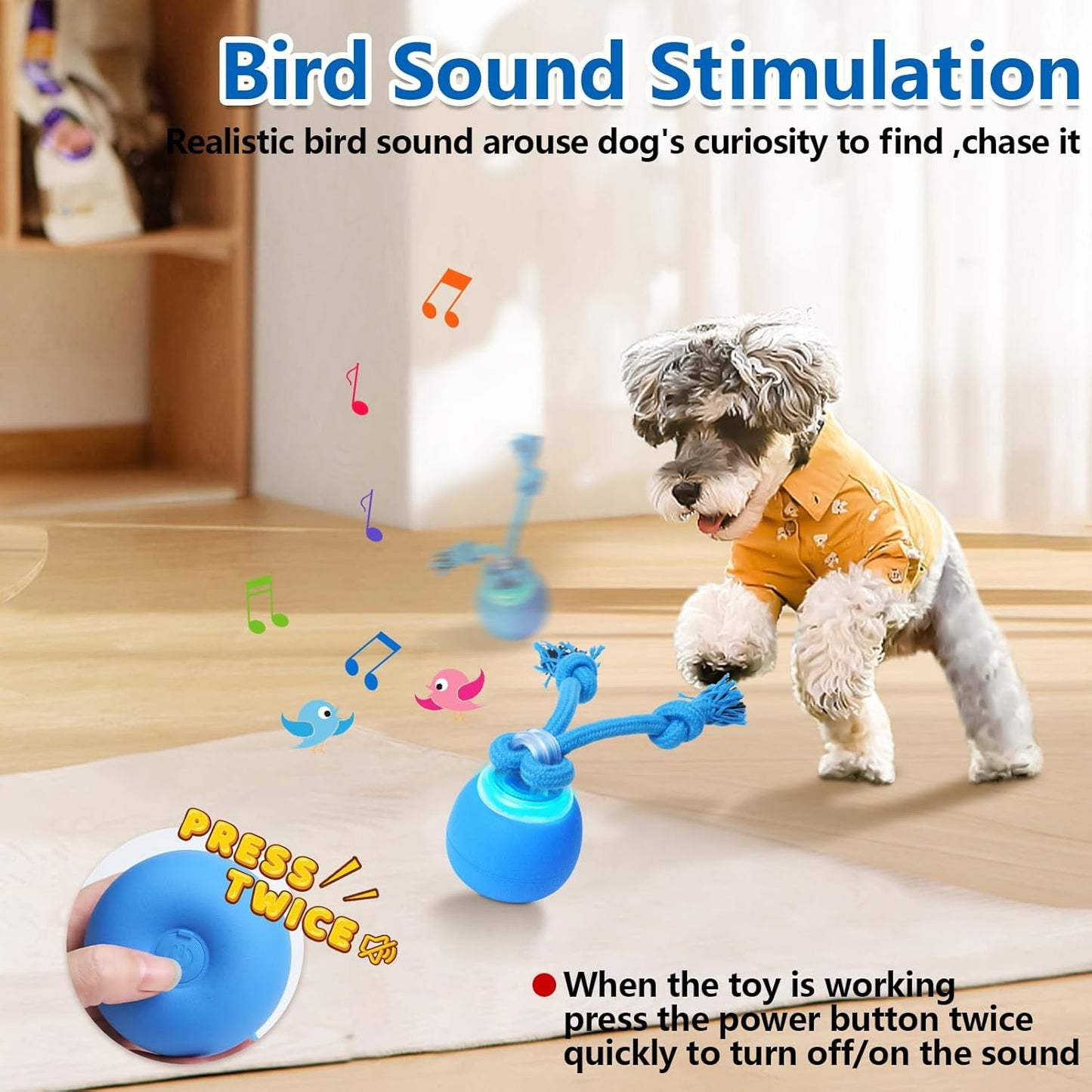 Interactive Dog Toys, Moving Dog Ball with Touch Activated