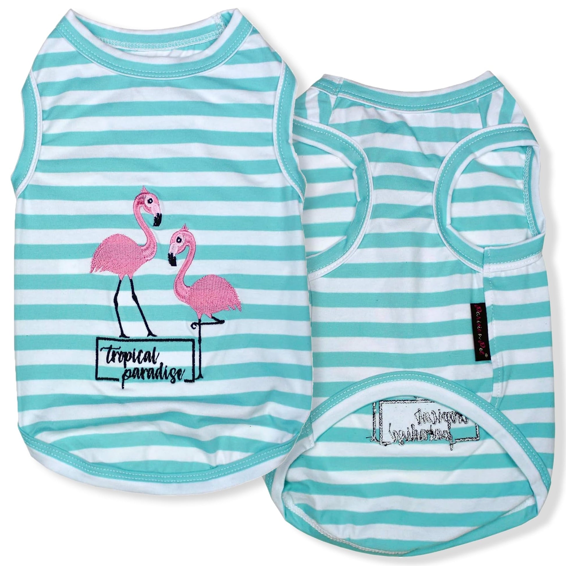 Parisian Pet Dog Tshirt - Embroidered “Barking Diva“ Girl Dog Clothes - Breathable and Lightweight Pet Vest - Sleeveless Pink Tee Shirts - Machine Washable Shirt for Medium Dogs - M