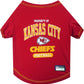 PET SHIRT for Dogs & Cats - NFL KANSAS CITY CHIEFS Dog T-Shirt, Medium. - Cutest Pet Tee Shirt for the real sporty pup