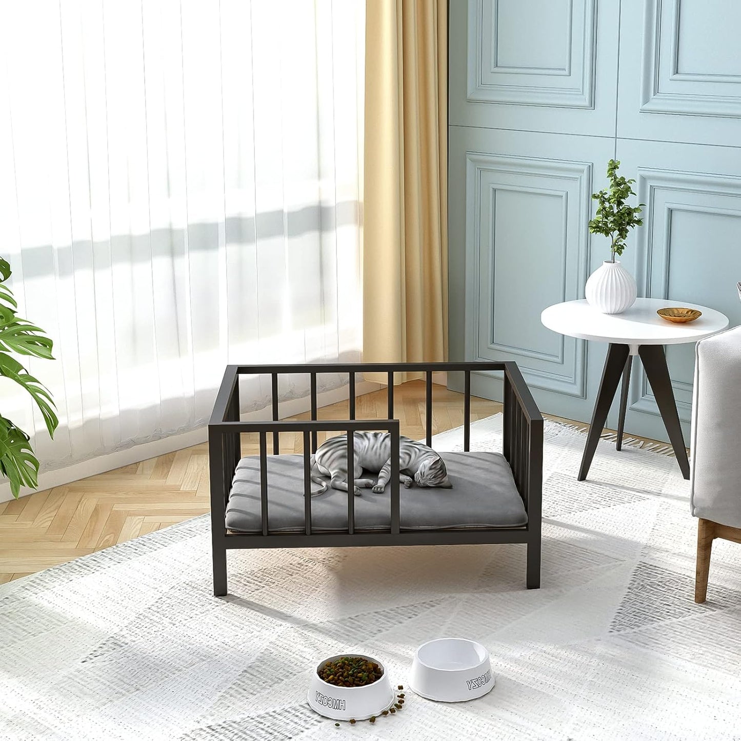 Dog Bed with Rails - Elevated Pet Metal Bed