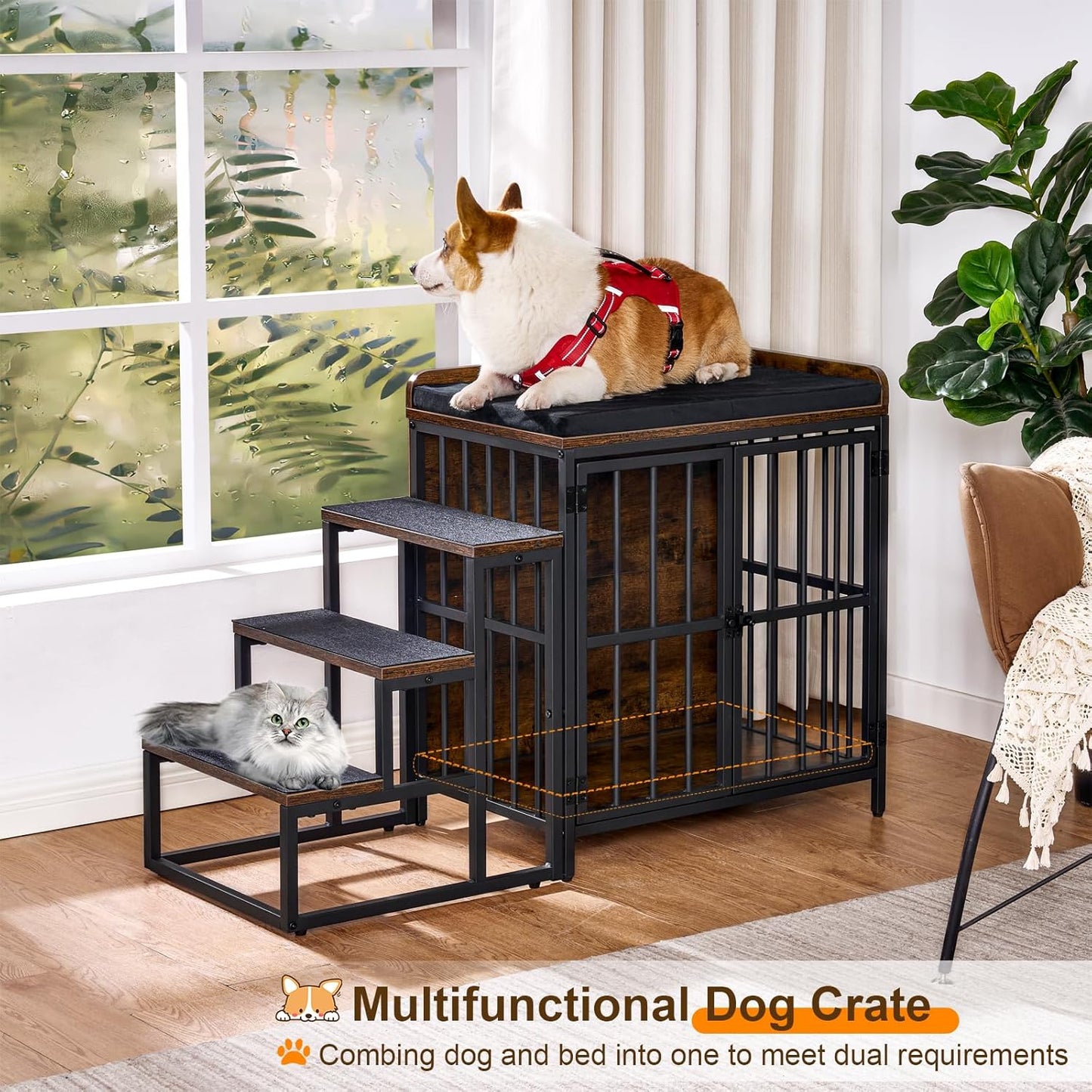 Snughome Dog Crate Furniture with Stairs