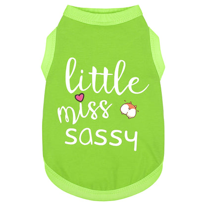 Paiaite Dog Clothes Fashionable Sleeveless Pet Vest: 'Little Miss Sassy' Printed Cotton Dog Shirt, Ideal for Small, Medium, and Large Breeds, Ensuring Comfort and Breathability Rose Red M