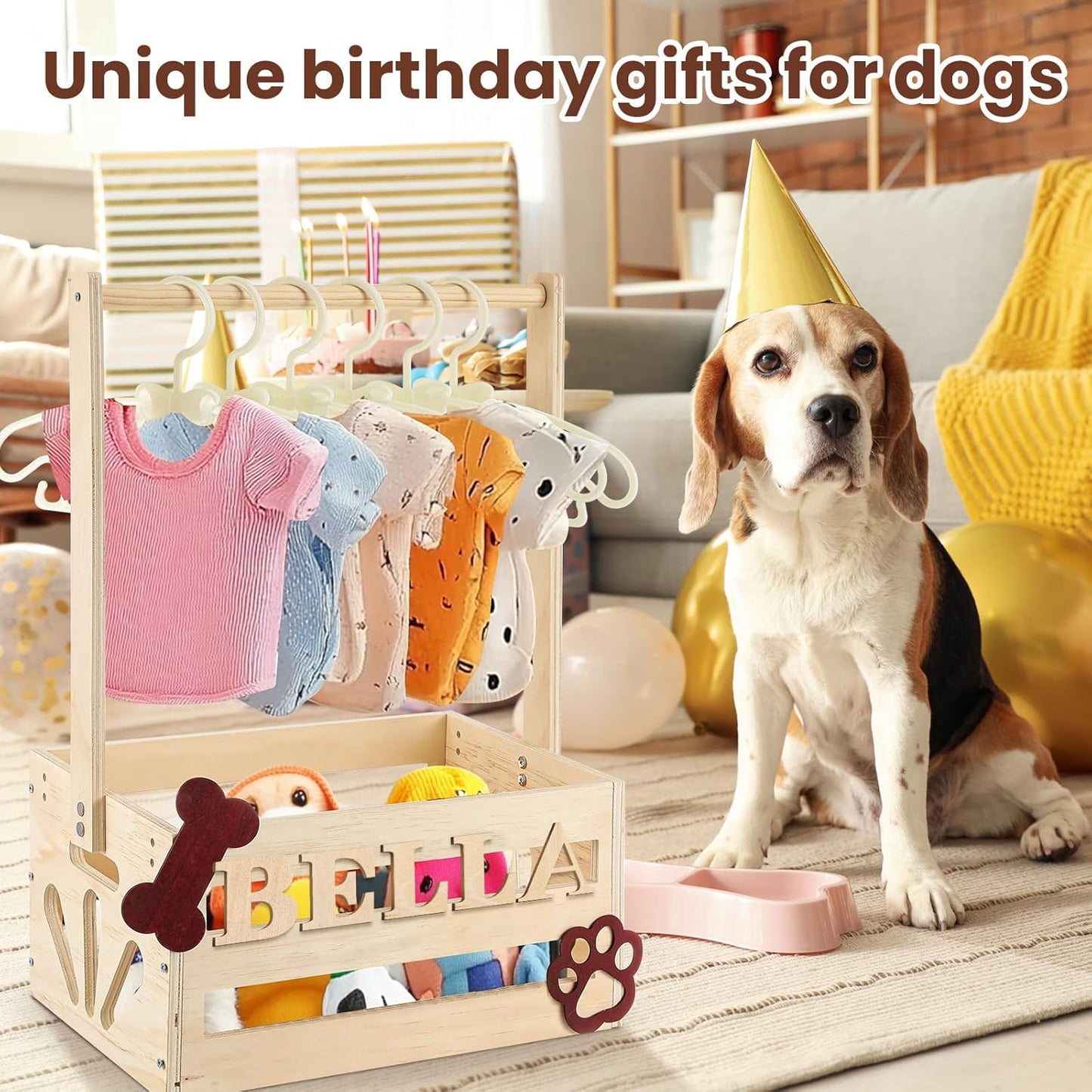 20" x 13" x 9" Wooden Pet Wardrobe Closet Crate Box