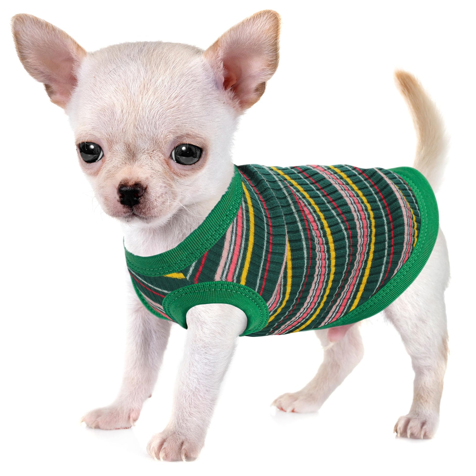 Elevate Your Pet's Comfort and Fashion: Premium 100% Cotton Rib Dog Shirt Vest for Small Breeds Like Chihuahuas, Yorkies, and Puppies .Year-Round Style with Tank-Style Puppy Attire Pink X-Small