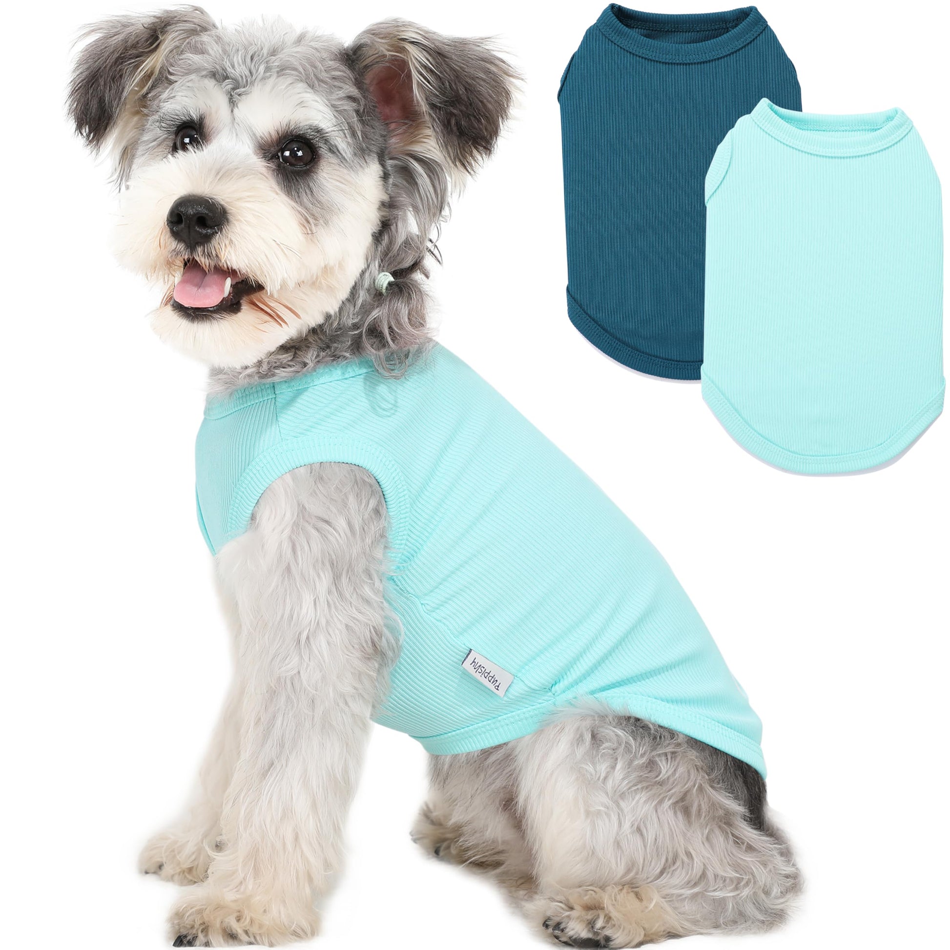2 Pack Dog Clothes for Small Dogs Summer Dog Shirt Vest Girl Boy Lightweight Puppy T-Shirts Blank Soft and Cool Pet Clothing Sleeveless Medium Large Dog Outfit (Purple+L-Pink, Medium)