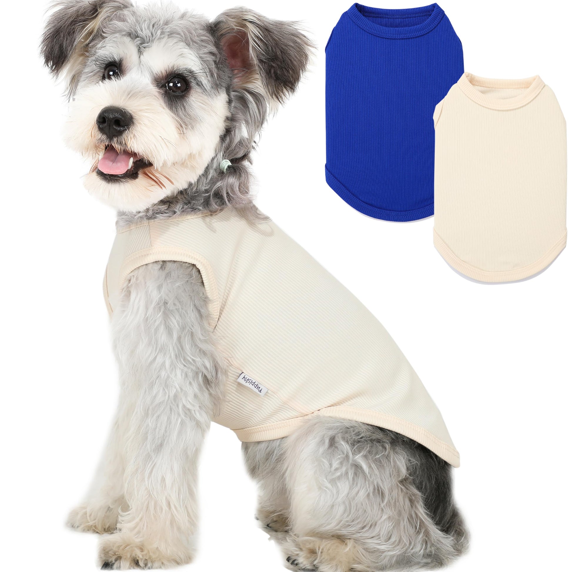 2 Pack Dog Clothes for Small Dogs Summer Dog Shirt Vest Girl Boy Lightweight Puppy T-Shirts Blank Soft and Cool Pet Clothing Sleeveless Medium Large Dog Outfit (Purple+L-Pink, Medium)