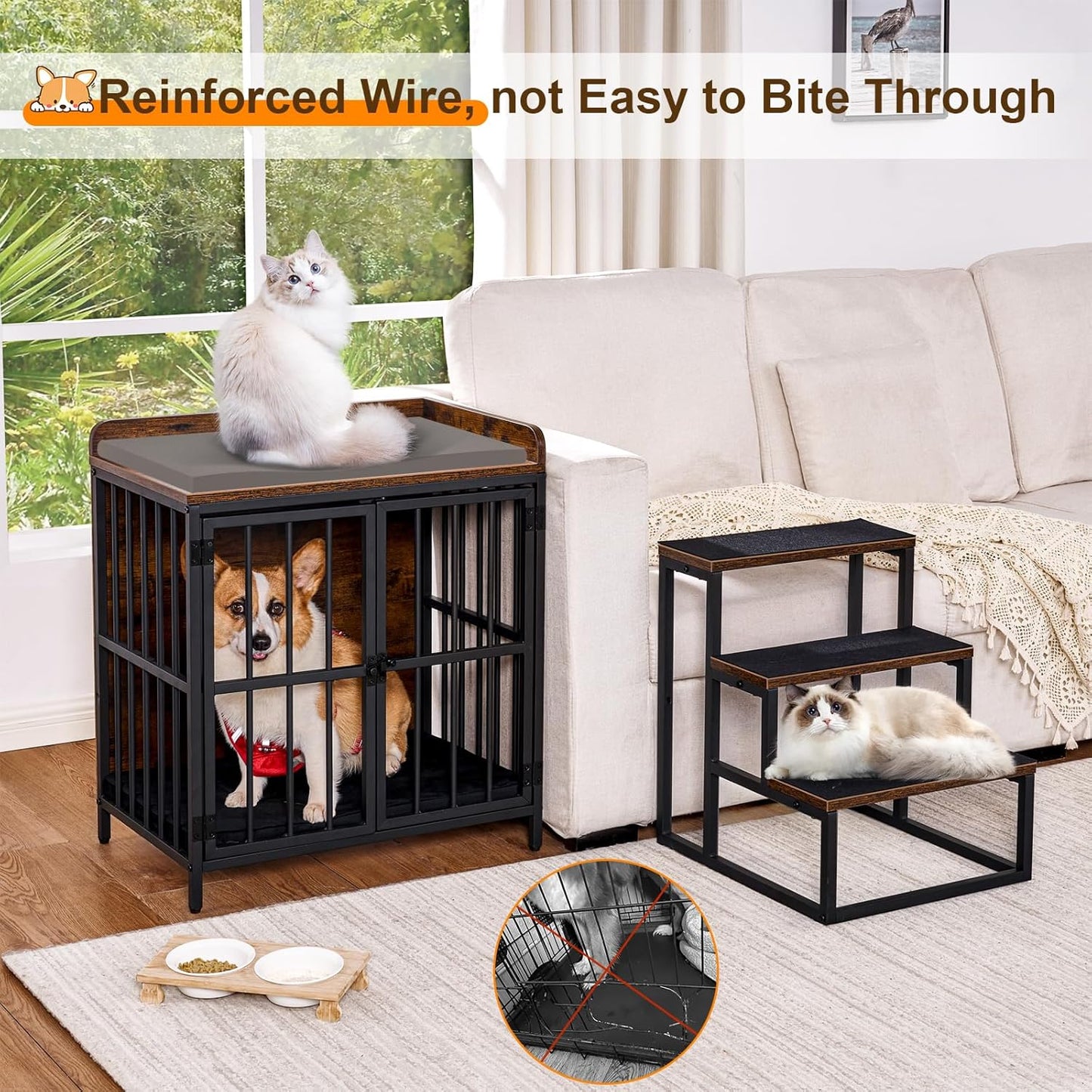 Snughome Dog Crate Furniture with Stairs