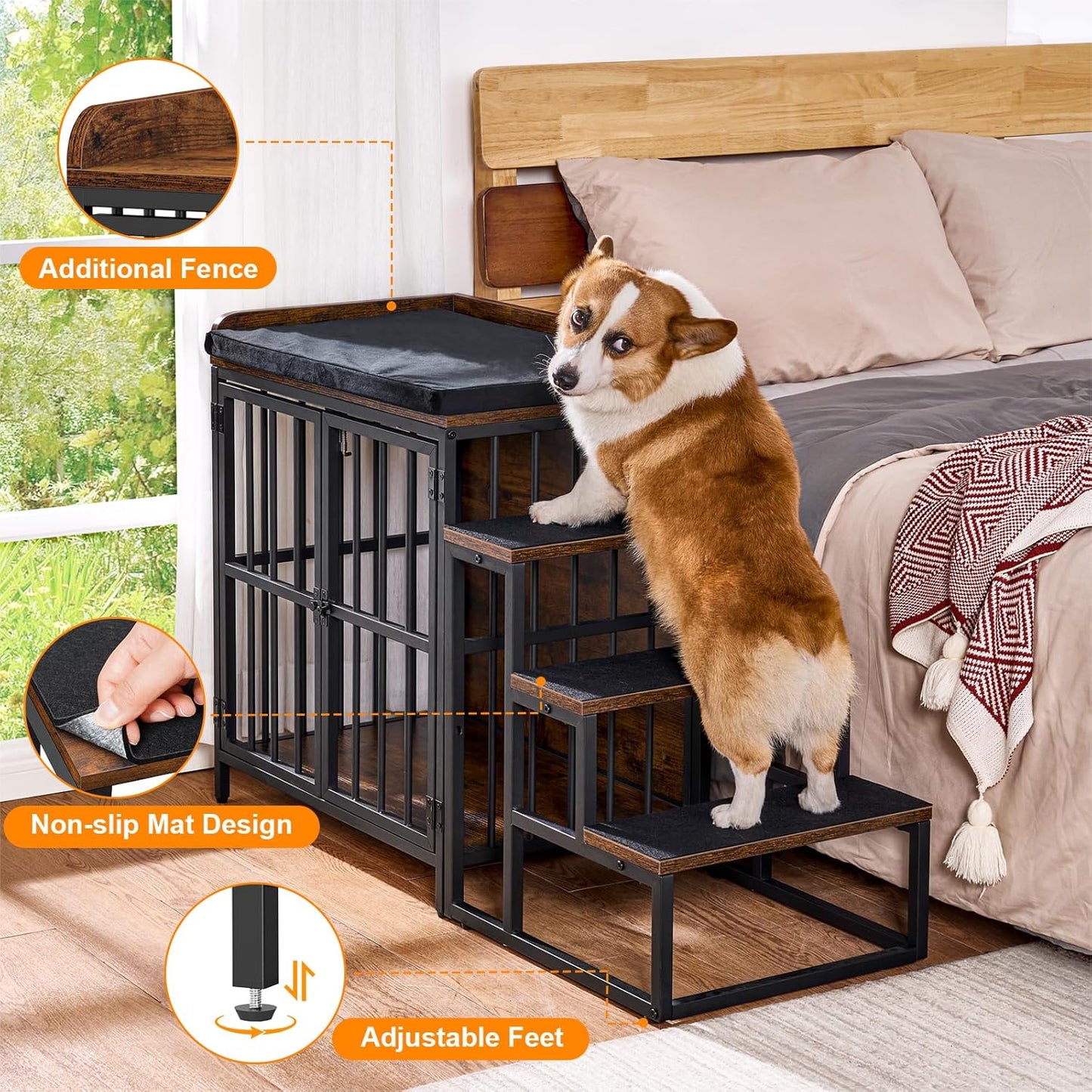 Snughome Dog Crate Furniture with Stairs