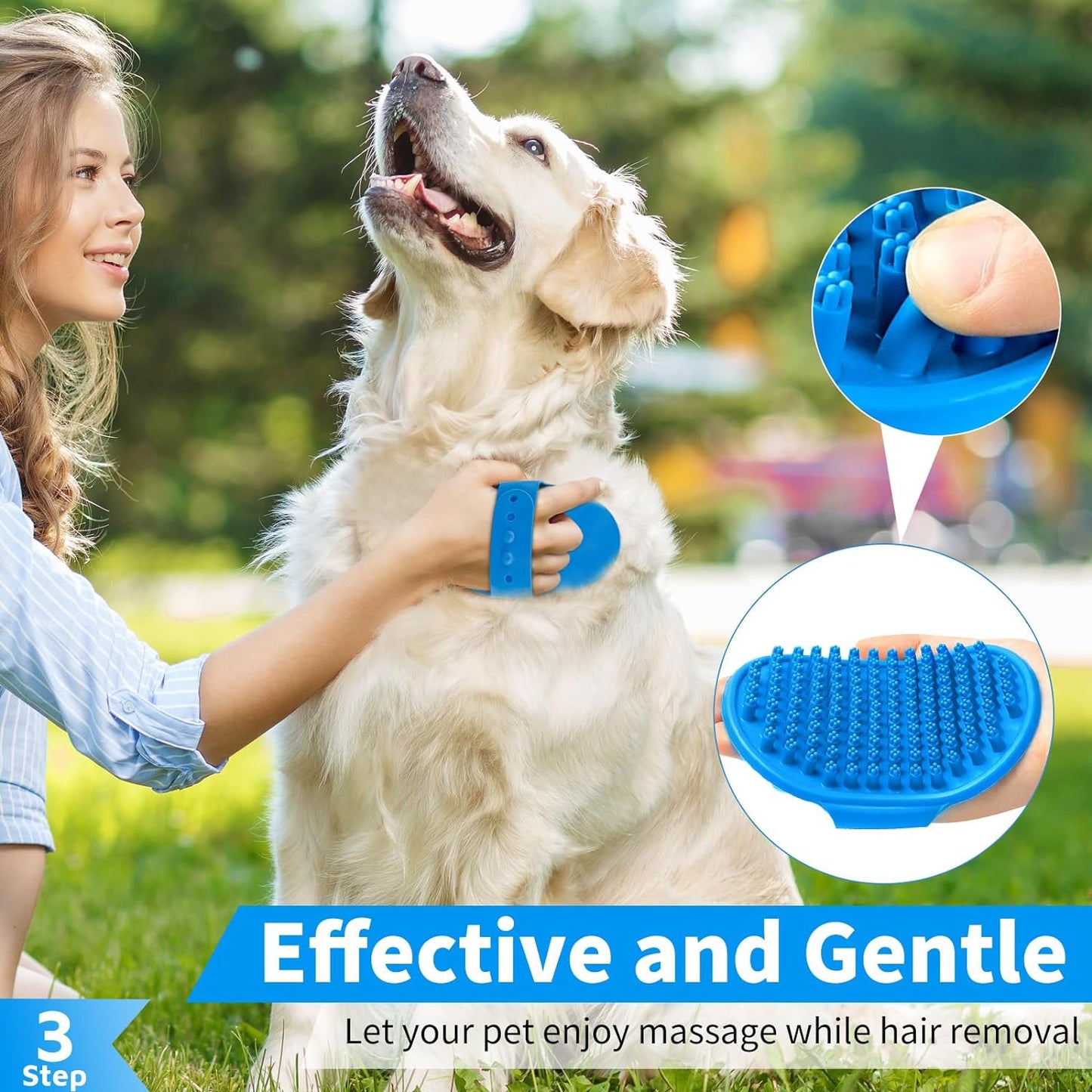 Comotech 3PCS Dog Bath Brush