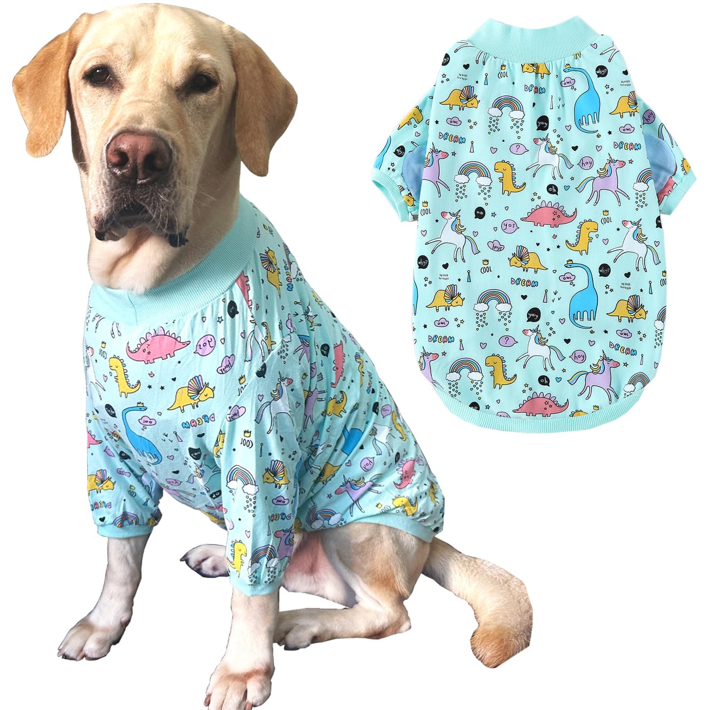 Dog Cotton Colorful Pink Orange T-Shirts Soft and Stretchy Dog Shirt Pajamas Pets Clothes for Large Dogs(XL PinkOrange)