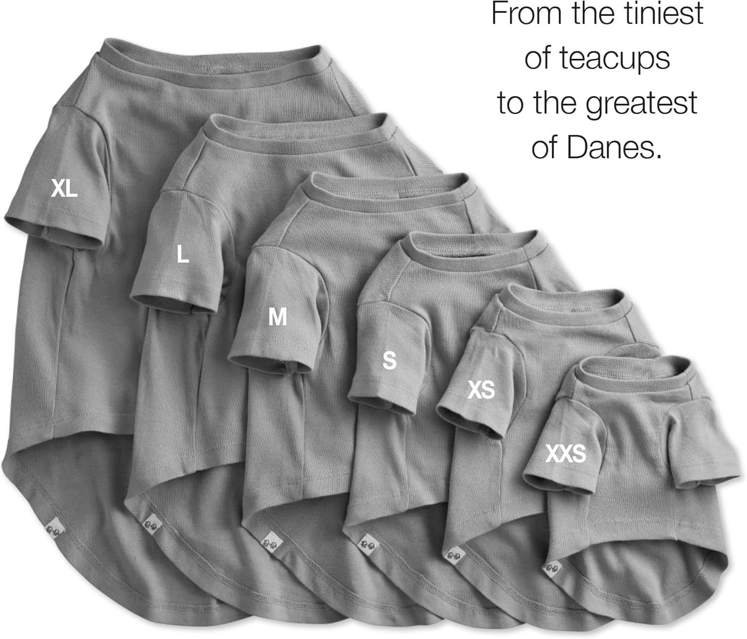 Multipack 100% Organic Cotton Dog Short Sleeve T-Shirt Pet Tees for All Breeds, Gray Ombre, Medium