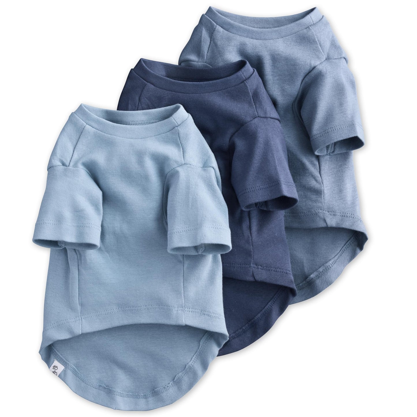 Multipack 100% Organic Cotton Dog Short Sleeve T-Shirt Pet Tees for All Breeds, Gray Ombre, Medium