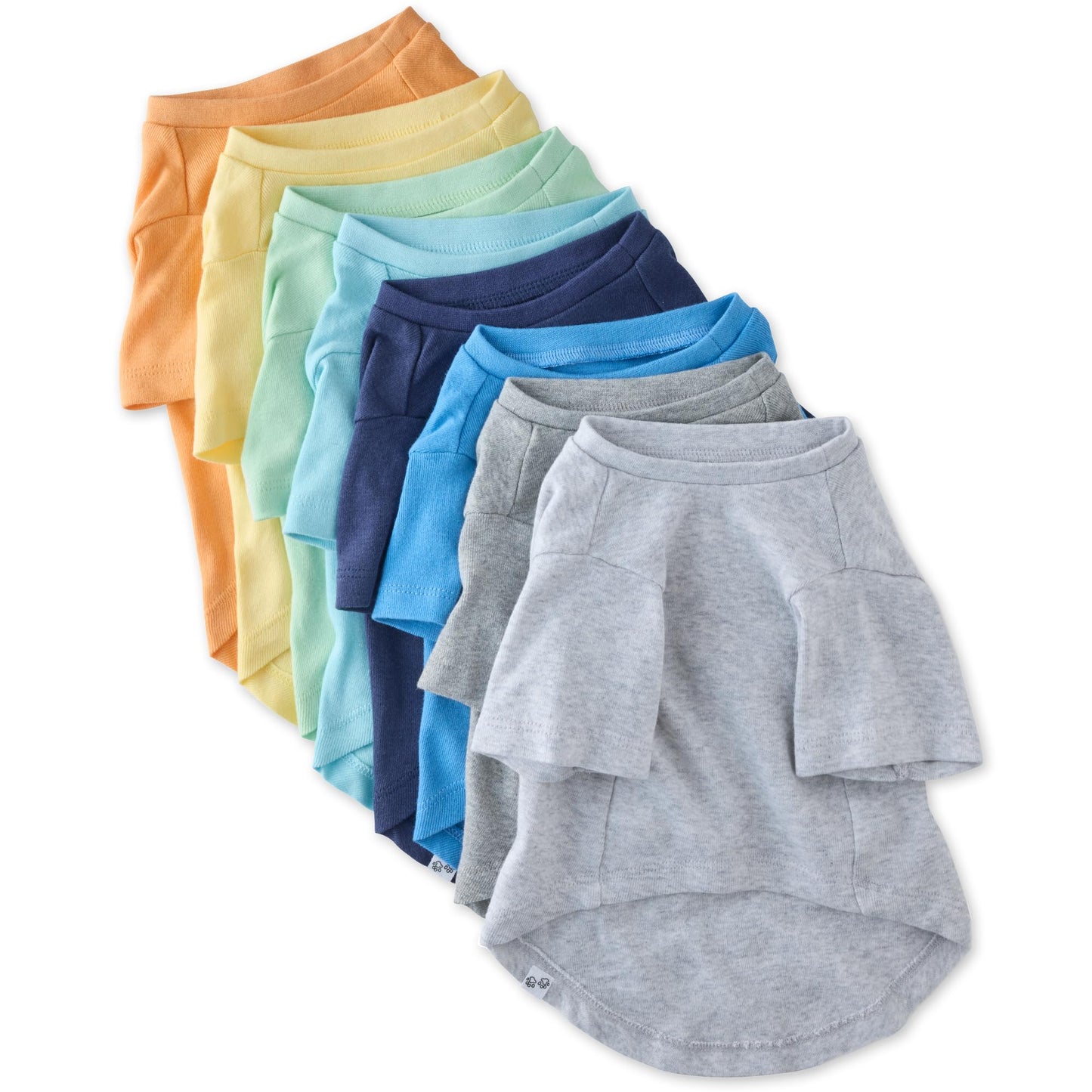 Multipack 100% Organic Cotton Dog Short Sleeve T-Shirt Pet Tees for All Breeds, Rainbow Pinks, XX-Small