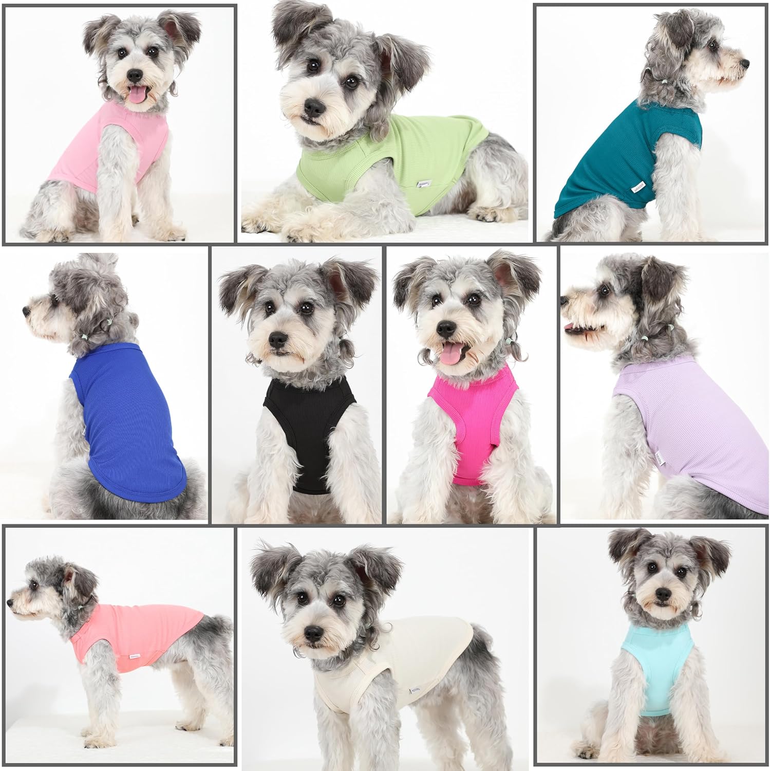 2 Pack Dog Clothes for Small Dogs Summer Dog Shirt Vest Girl Boy Lightweight Puppy T-Shirts Blank Soft and Cool Pet Clothing Sleeveless Medium Large Dog Outfit (Purple+L-Pink, Medium)
