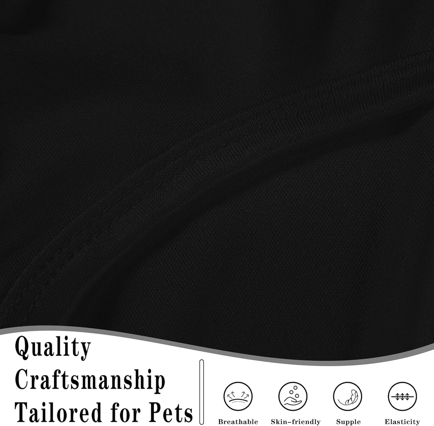 2 Pack Solid Color Dog Shirts - Lightweight, Quick Dry, Breathable Pet T-Shirts for Small to Large Dogs - Stretchy, Durable, Ideal for All Seasons and Holidays.Black White S