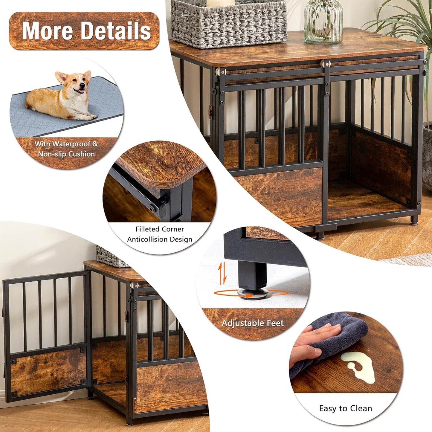 KOOPRO 32 Inch Dog Crate Furniture