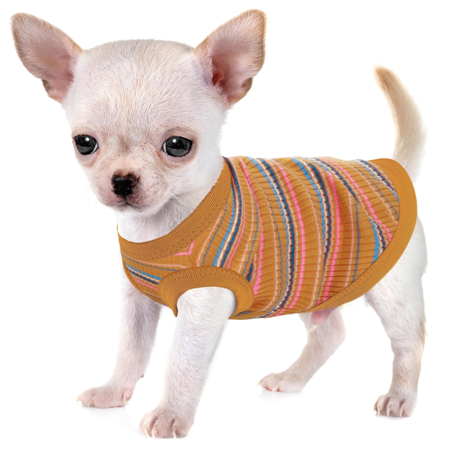 Elevate Your Pet's Comfort and Fashion: Premium 100% Cotton Rib Dog Shirt Vest for Small Breeds Like Chihuahuas, Yorkies, and Puppies .Year-Round Style with Tank-Style Puppy Attire Pink X-Small
